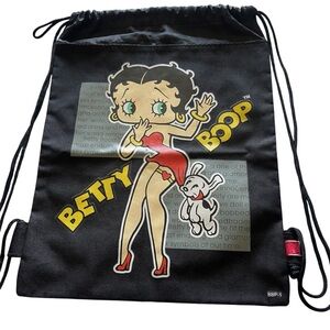2006 Betty Boop Black Drawstring Backpack